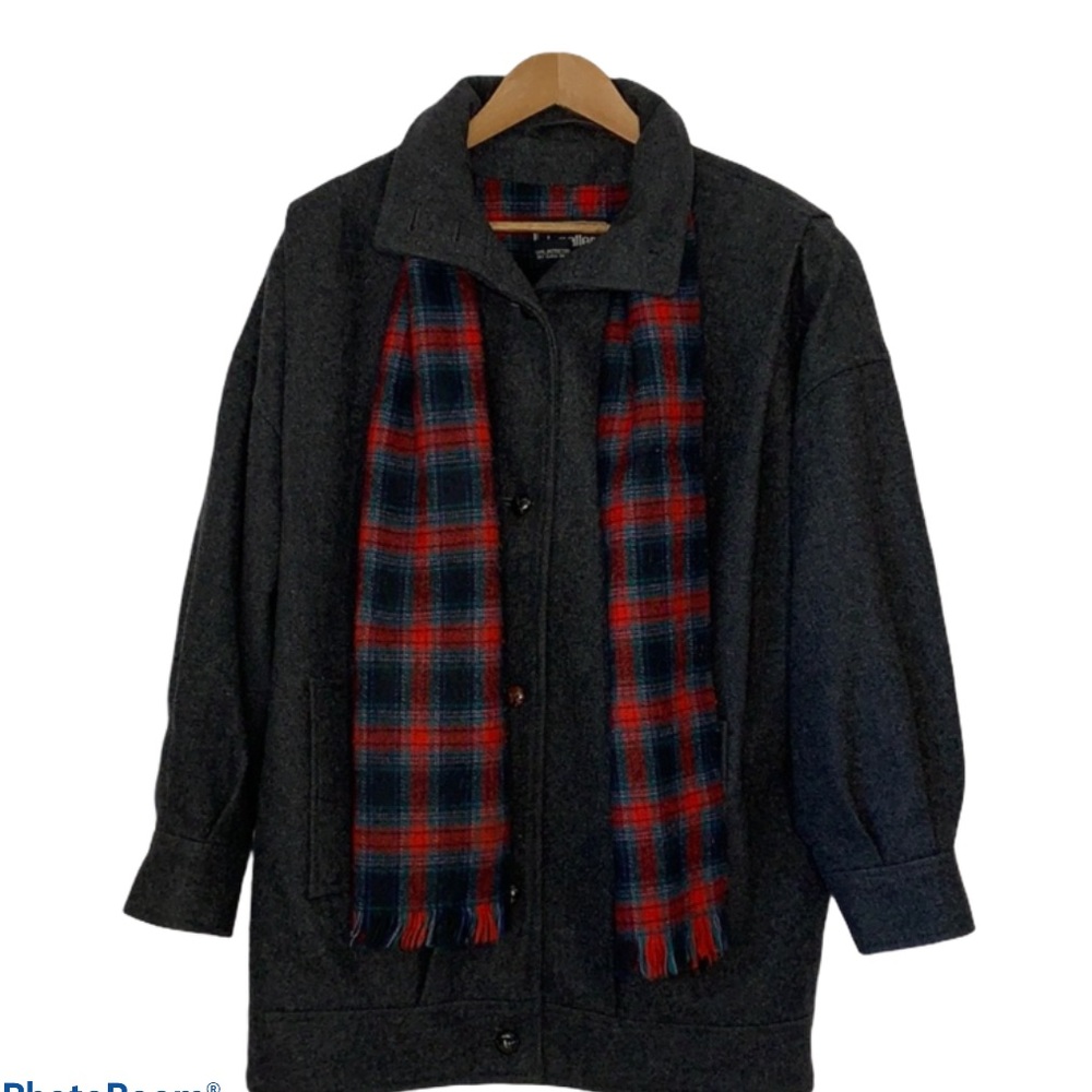Vtg J. Gallery Gray Wool Blend Peacoat Sz 9/10